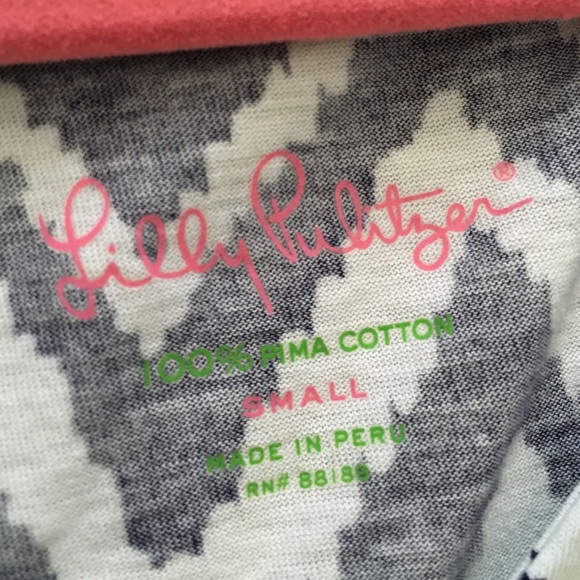 Lilly Pulitzer Eliza Chevron Dress small navy - Picture 2 of 6